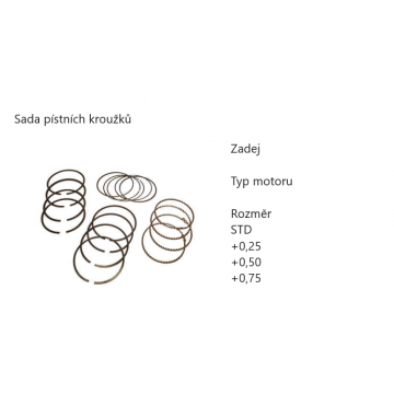 Sada pístních kroužků...