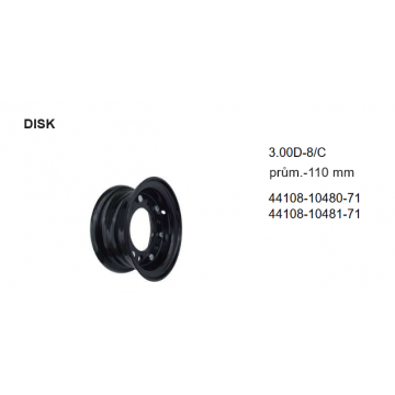 DISK 3,00D-8-C, průměr -...